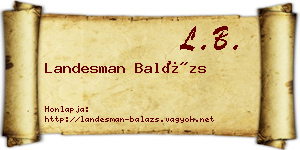 Landesman Balázs névjegykártya